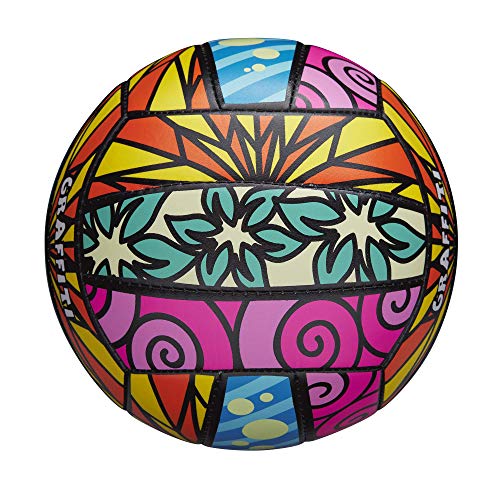 Wilson AVP Hawaii Outdoor Volleyball & Frisbee Kit - Graffiti Blue/Yellow/Orange/Pink