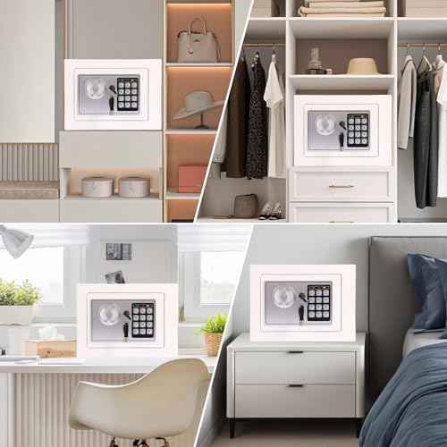 Mini Electronic Safe Box with Digital Keypad & Keys, Small Safe Deposit Boxes with Coin Slot, Safety Boxes for Home Office Dorm, Drop-resistant & Durable, For Cash, Jewelry (White)