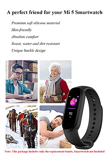 Replacement Bands for Xiaomi Mi Band 5/6/7 & Amazfit Band - Black, Blue, Navy, Green, White