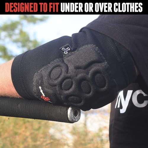 Triple Eight Covert Elbow Pads Black Large - Slim, Flexible Protective Gear for Skating & Biking