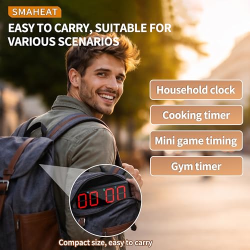 Multifunctional Gym Timer with Adjustable LED Display - 4-Digit Stopwatch