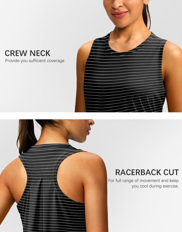 Skiennix Women's Athletic Tank Tops - Sleeveless Racerback Yoga & Gym Shirts | Loose Fit for Comfort