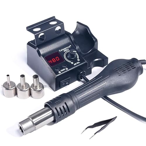 Premium Hot Air Rework Station, Digital Soldering Station with Airflow Adjustable 100-480¡É Heat Resistant Hot Air Gun, Soldering Iron Station Kit for BGA IC SMD Desoldering Tool and Hobby
