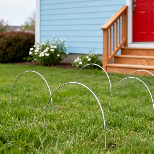 Set of 10 U-Shape Croquet Wickets - Galvanized Steel with Plastic Coating