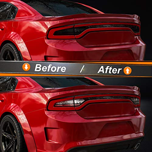 NDRUSH Smoked Vinyl Tint Film for Dodge Charger Taillight & Side Markers, Precut Overlay