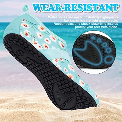 Water Shoes for Women & Men - Quick Dry Aqua Socks 8.5-9.5 Women/7.5-8.5 Men - Small Daisy