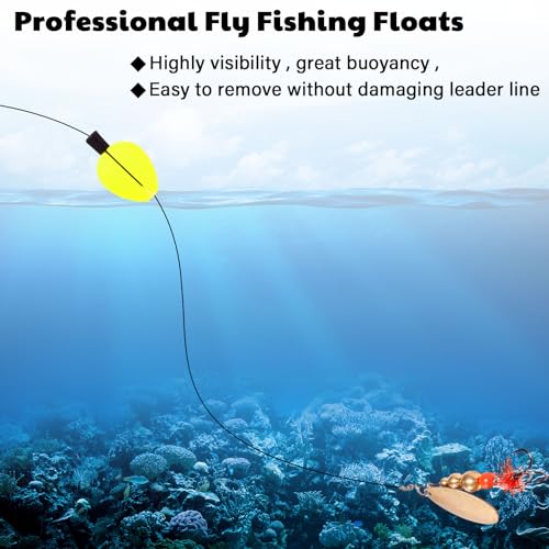 Fishing Bobbers - 30 Pcs Yellow Foam Teardrop Indicators