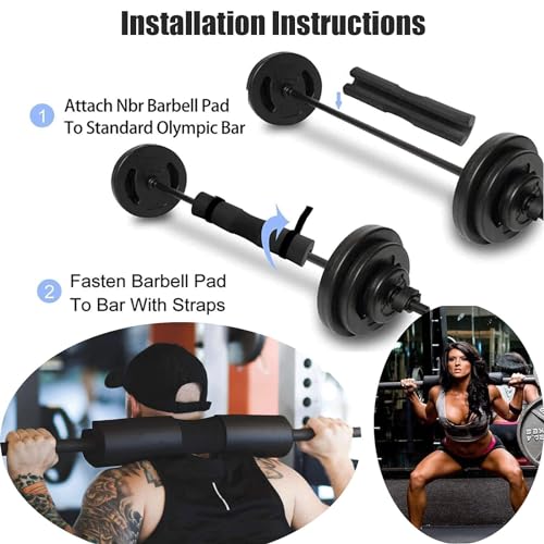 Barbell Pad for Hip Thrusts & Squats - Black Foam Padding