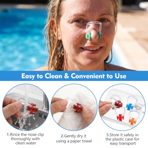 15-Piece Waterproof Swimming Nose Clips - Transparent Silicone Plugs