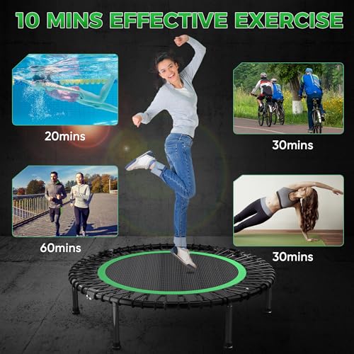 40" Rebounder Trampoline for Adults - Green, 450 LBS Capacity