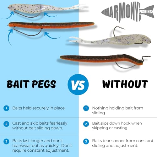 Bait Pegs - Rubber Pegs for Soft Plastic Fishing Lures Size 1