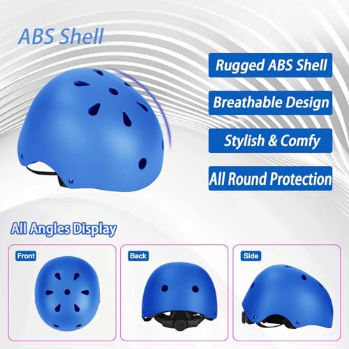 Adjustable Kids Bike Helmet Set - Small 18.9"-21.3" - Blue