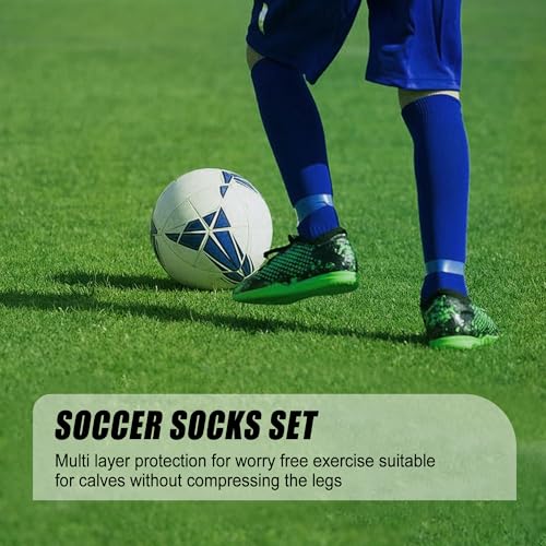 Grip Soccer Socks with Shin Guard Sleeves - Non-Slip Leg Sleeve for Men & Women