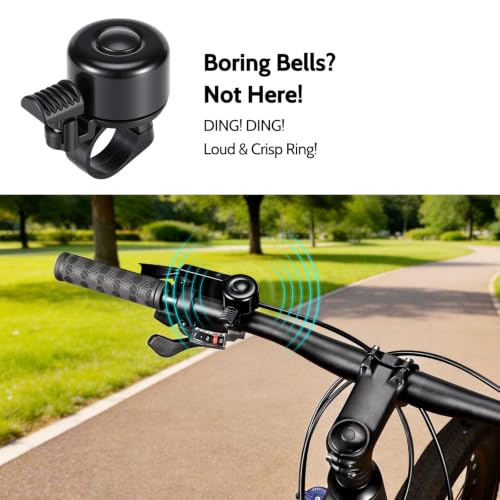 Bike Bell - Colorful Bicycle Bell for Adults & Kids - Black