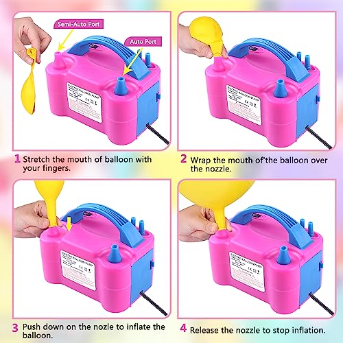 Electric Balloon Pump with Dual Nozzle - Fast Inflator for Parties