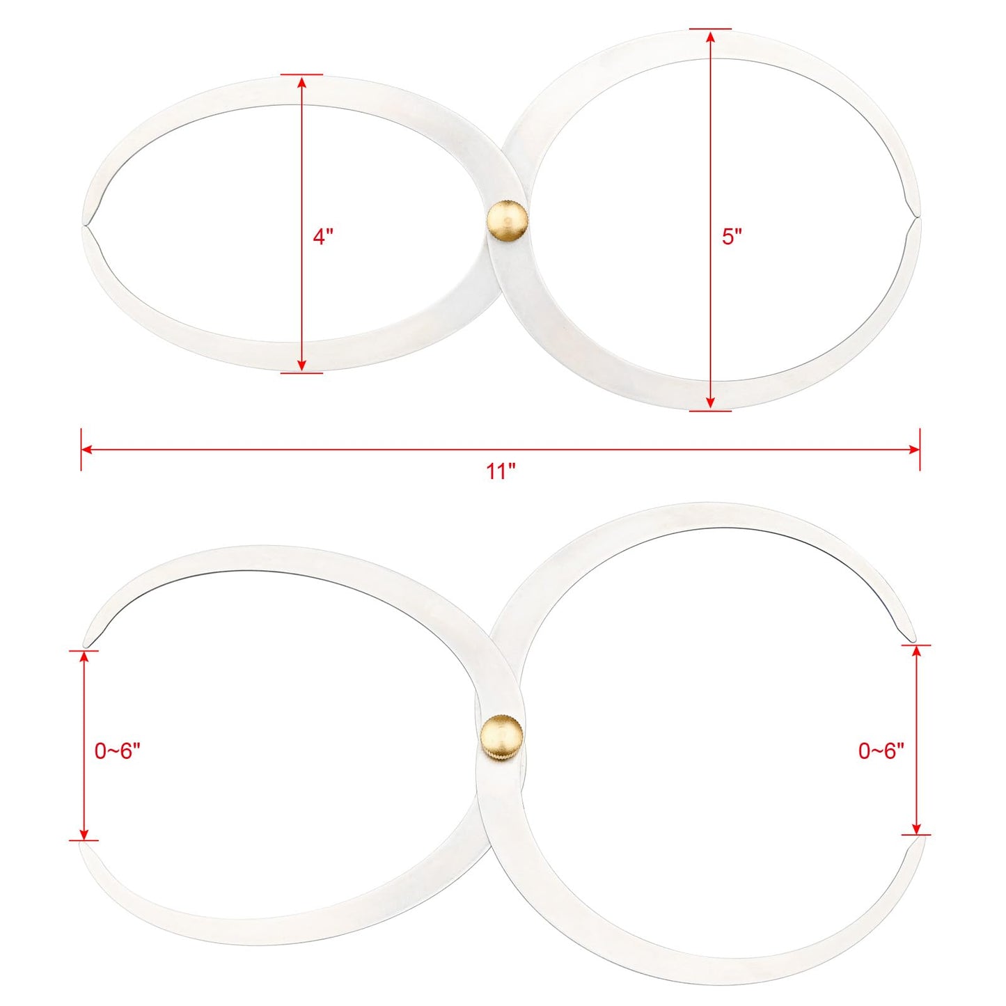 Woodturning Double Ended Bowl Calipers Stainless Steel 11Inch Woodworking Caliper Tools