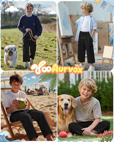 Boys' Cargo Capri Pants - 13-14 Years / Black