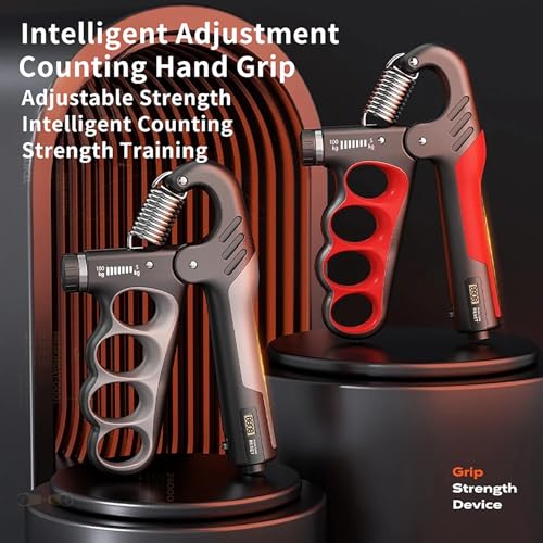 Adjustable Grip Strength Trainer with Counter - Orange