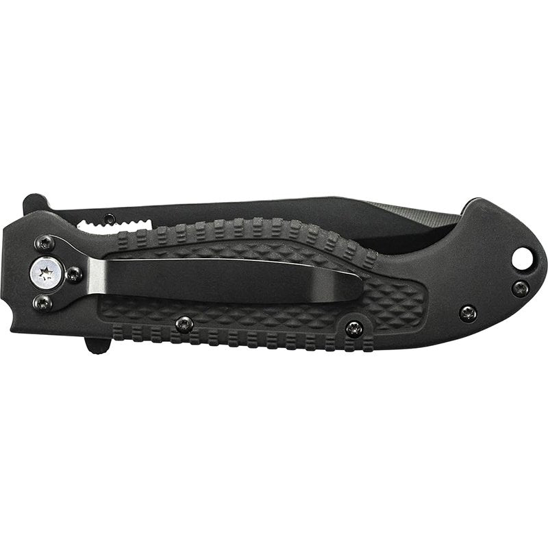 Smith & Wesson Special Tactical CKTACBSD 8.1in High Carbon S.S. Folding Knife with a 3.5in Drop Point Blade and ABS Handle for Outdoor, Survival and EDC,Black
