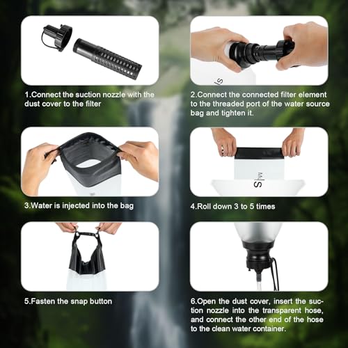 MultiSavePuls Gravity Water Filter Straw 3L - Camping & Emergency Water Purifier (Variation 1)