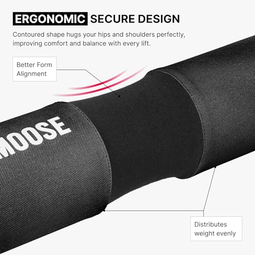 Barbell Pad for Hip Thrusts, Squats & Lunges - Black Covered