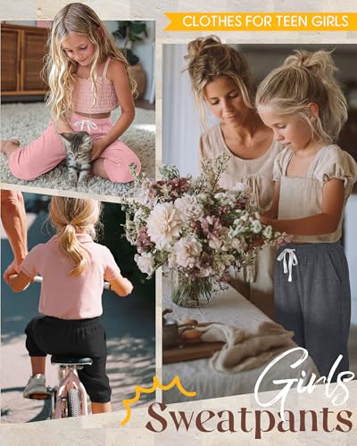 3-Pack Girls Capri Joggers - Black, Pink, Dark Heather Gray