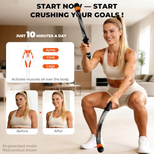 Cordless Battle Ropes for Full Body HIIT Workout - Black