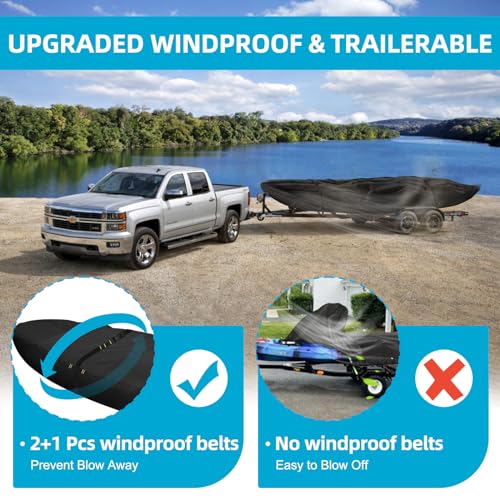 Heavy Duty Waterproof Kayak Cover 12.3-13.5ft UV & Tear Resistant Outdoor Storage