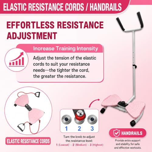 Twist Board Exercise Equipment with LCD Display & Handlebar Set