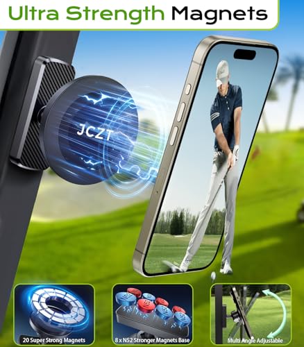 Magnetic Golf Cart Phone Holder - Easy One Hand Operation