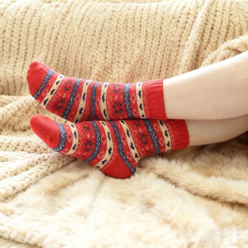 Wool Socks for Women - Cozy Thermal Hiking Socks, Medium-Large