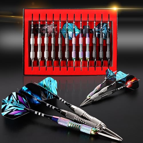WINSDART Multicolor 3-Darts Steel Tip Set 22g with Gift Box - Practice & Tournament Darts