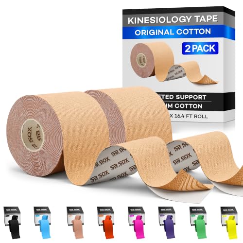 SB SOX Original Cotton Kinesiology Tape Roll 16ft – Nude 2-Pack