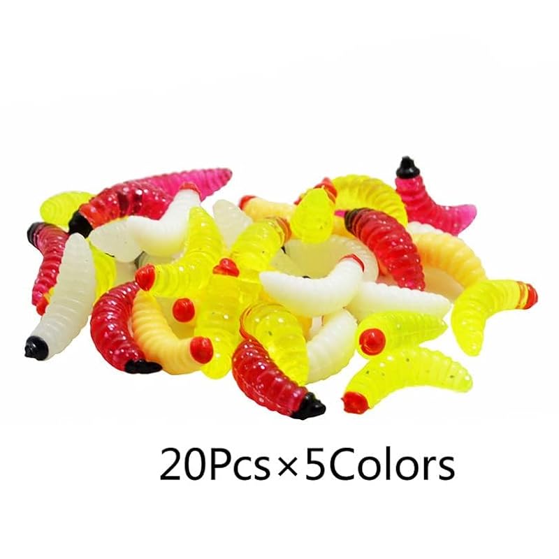 100pcs Soft Silicone Fishing Worm Lures - Realistic Bait for Fish