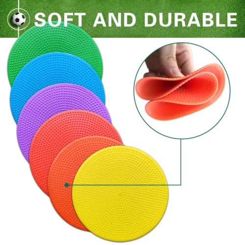 4-Inch Non-Slip Rubber Spot Markers - 24 Pack in 6 Colors