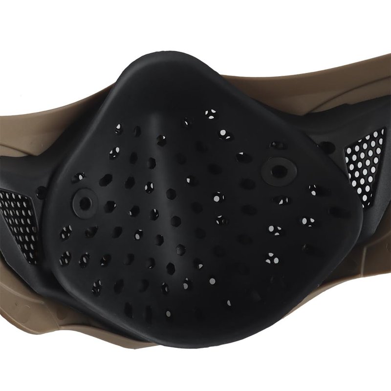 Scorpion Tactical Mask with Hard Steel Mesh, Stable Fit Hook & Loop Straps and Breathable 3D Hold Silicone Lining Soft Without Squeeze. Airsoft Half Face Shield for Tactical Helmet, Goggles, Cap (BK)
