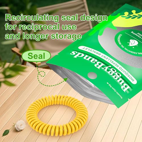 BuggyBands 24 Pack DEET-Free Mosquito Repellent Bracelets for Adults & Kids - Natural Citronella, Individually Packaged, Adjustable & Waterproof