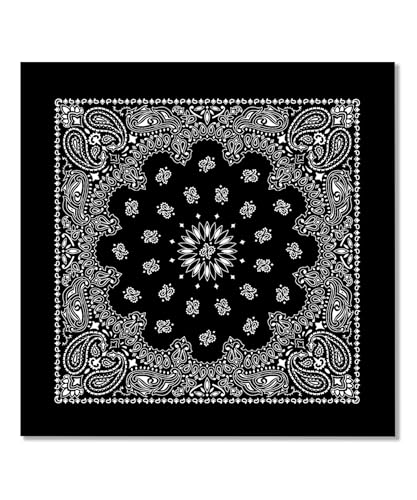 Bycc Bynn Extra Large Cotton Bandanas 27x27 4-Pack – Soft Oversized Hankies (Black/Red/White/Navy)
