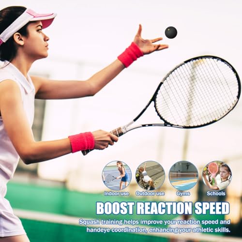 4-Pack Squash Balls Set - High Bounce for Beginners & Training