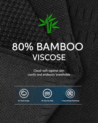 Bamboo Compression Socks 15-20 mmHg for Men Women - Support & Travel