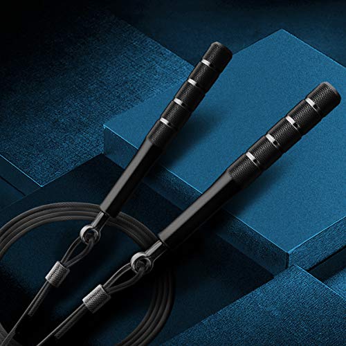 Adjustable Speed Jump Rope for Fitness Training - Black