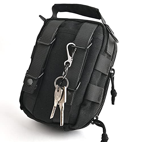 Mini Carabiner Clip Set - 12 Small Metal Spring Hooks + Rings