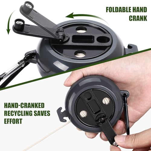 TOBWOLF Black Retractable Bow & Gear Hoist, 33FT Hunting Tree Stand Accessory