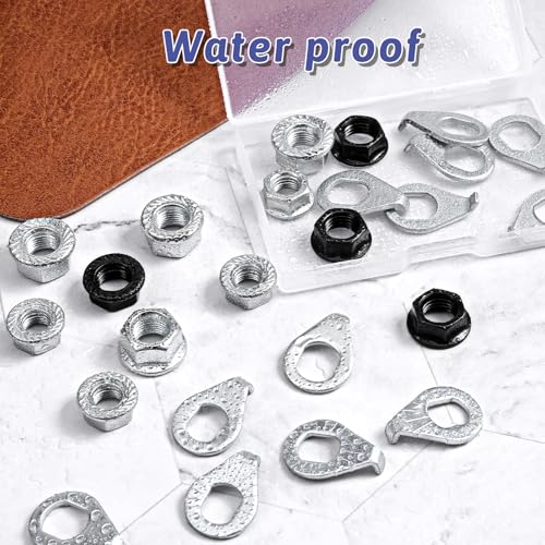 24PCS Bicycle Axle Nut Kit - M8, M9.5, M10 Flanged Washers