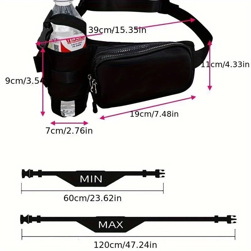 Hydration Waist Pack with Water Bottle Holder - Adjustable & Waterproof