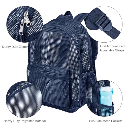 COVAX Royal Blue See-Through Mesh Bookbag Backpack for College