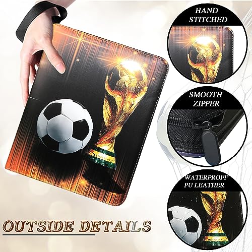 QANYYO 900 Pockets Soccer Card Binder with Removable Sleeves & Zipper Storage - Collectible Sports Card Album