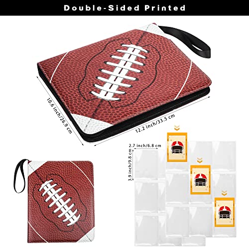 900-Card Football Card Binder with Pockets, 50 Pages, 3-Ring Album, EVA PU Leather