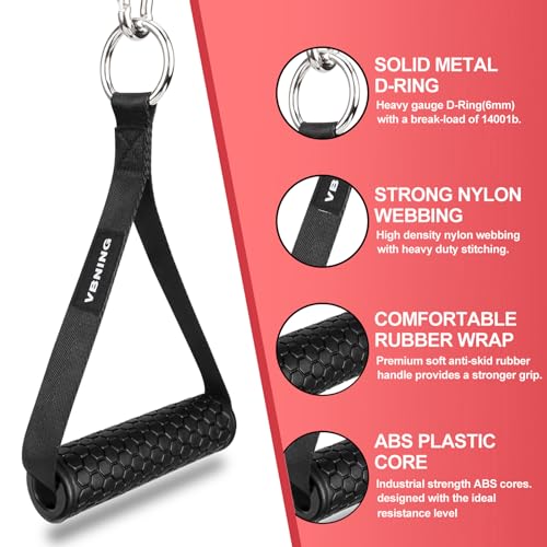 VBNING Black Ankle Straps for Cable Machines & Gym Handles Replacement Fitness Equipment