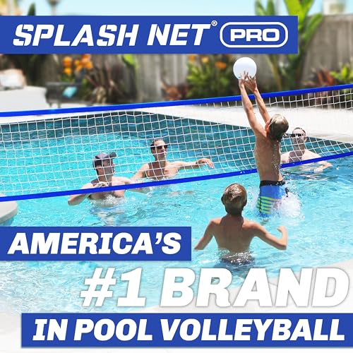 Pool Volleyball Net Set with 2 Water Volleyballs & Pump - Blue